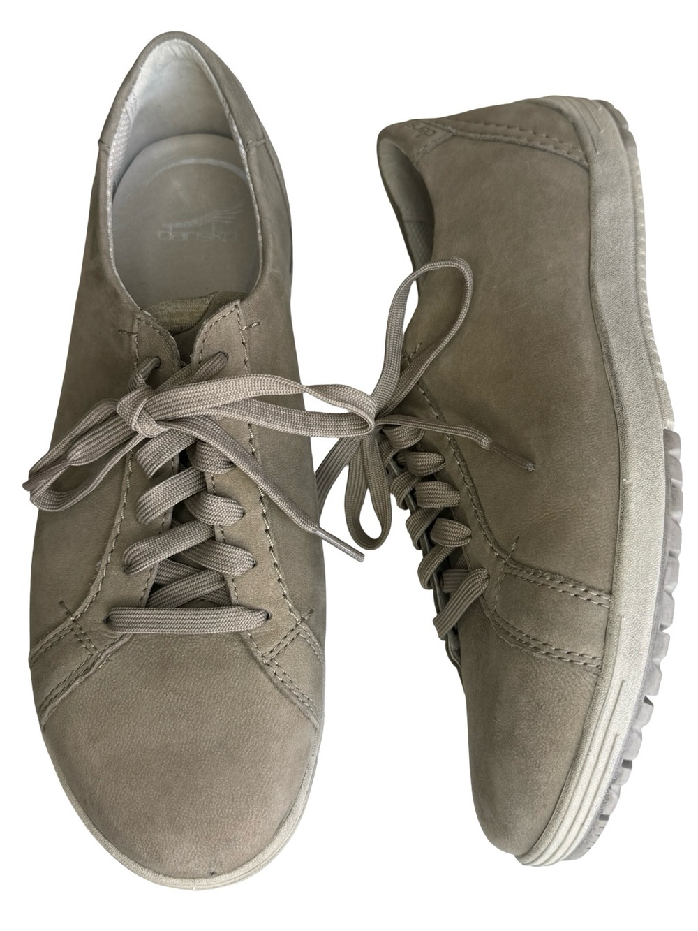 Dansko Leela Greige Nubuck waterproof lace up sneakers Sz 42 11-11.5